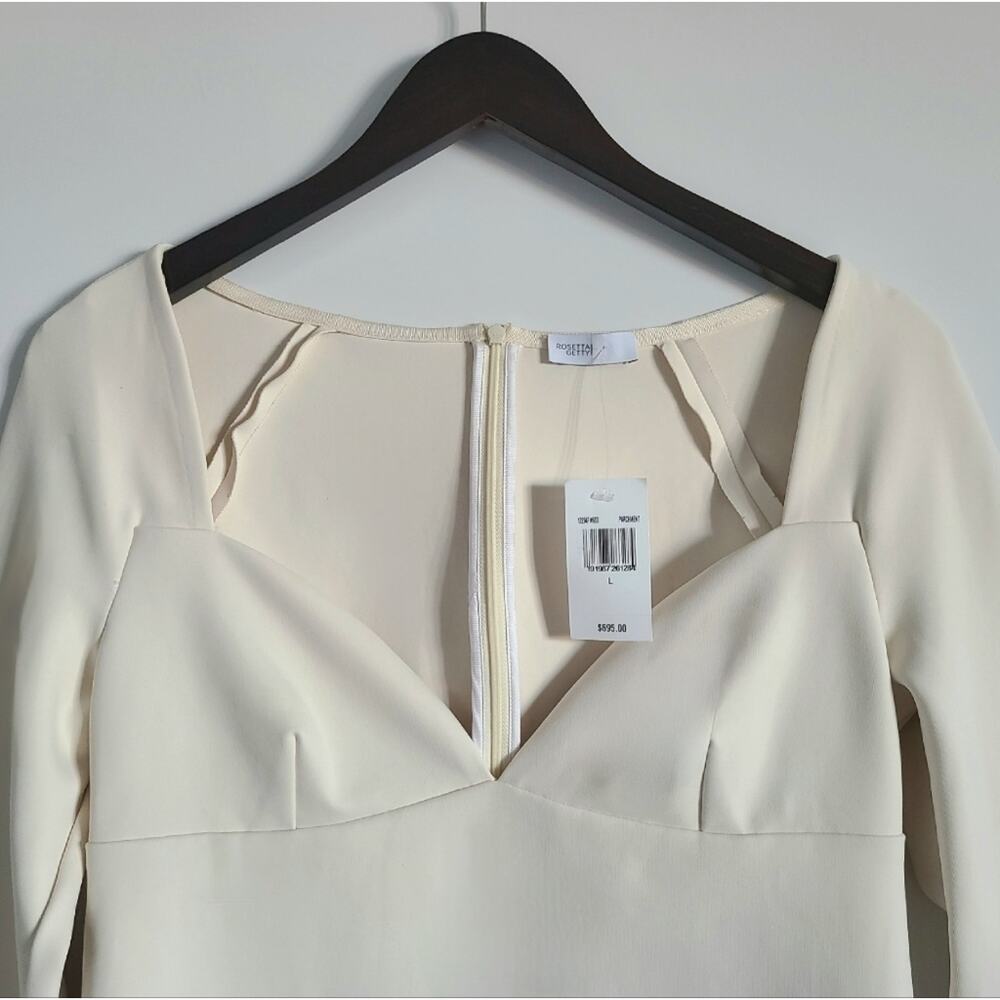 Rosetta Getty Parchment Ivory Scuba Sweetheart Neck Top Size Large NWT $695 - Picture 7 of 16